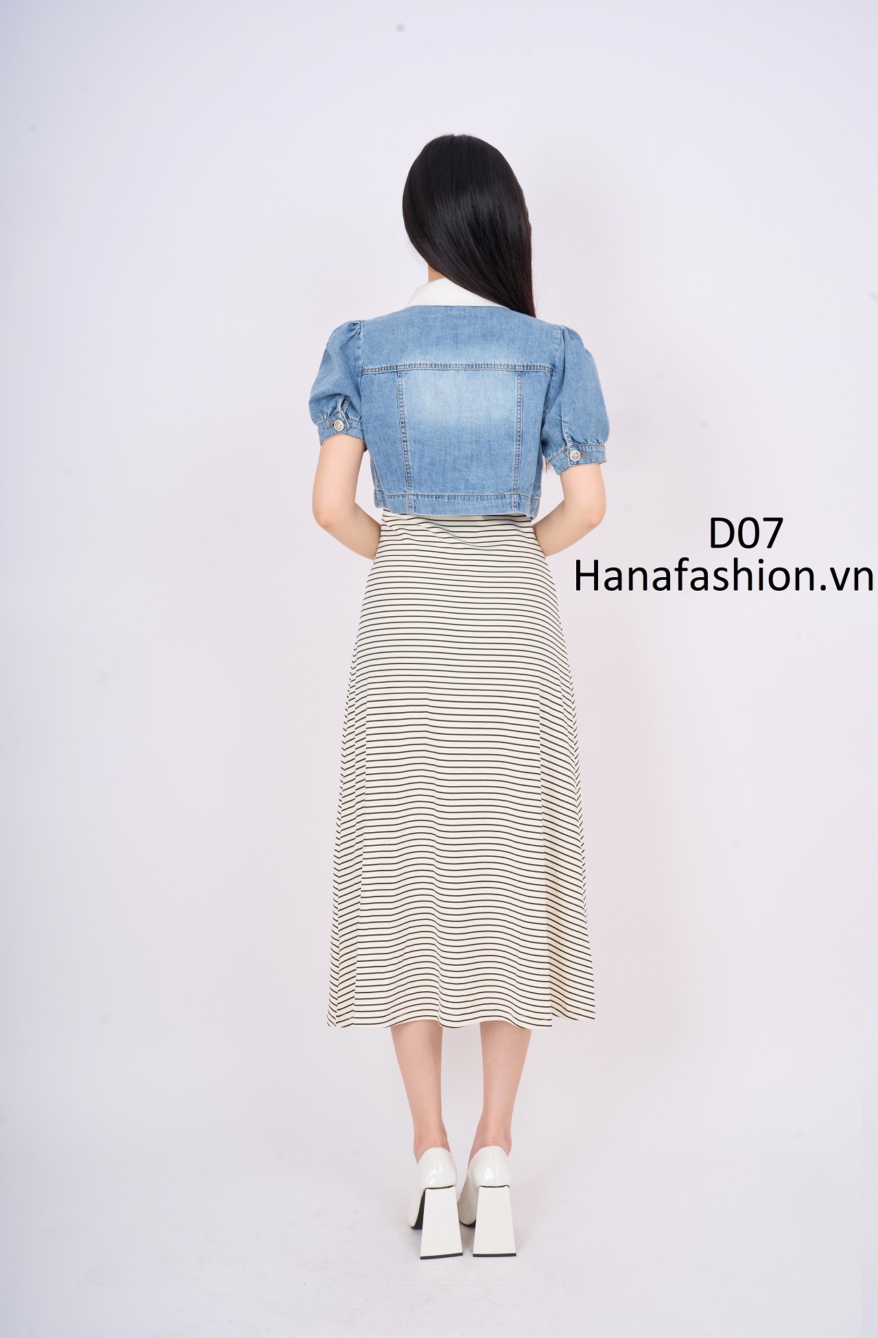 Đầm cotton áo Jean điệu đà -D07