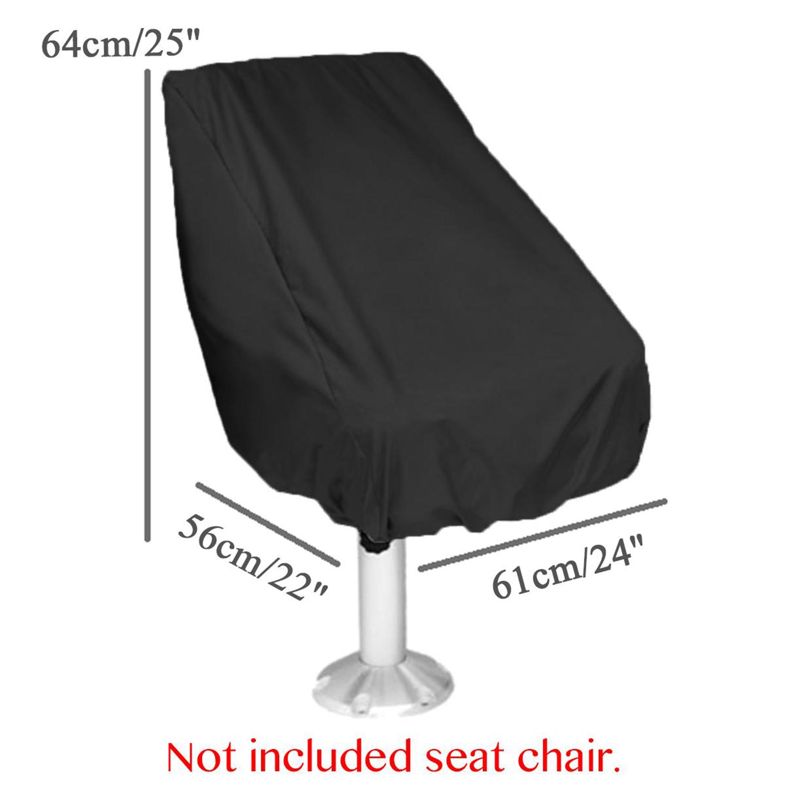 3x Boat Seat Cover Outdoor Yacht Waterproof Elastic Hem Protection Black