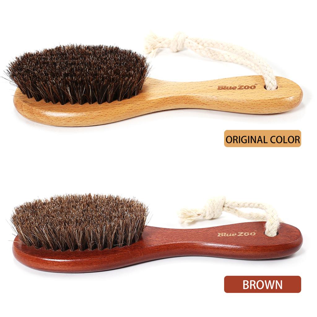 2 Pieces Mini Wooden Handle Beard Grooming Brush Styling Tool Skin Care