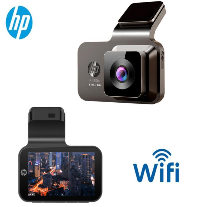 Camera hành trình ô tô thương hiệu HP f960x tích hợp Wifi GPS: Ngôn ngữ tiếng Anh, Màn hình 3 inch LCD, Full HD 2304*1296P, WDR, FCMD và FCWS, LDWS, Mini USD / AV port, Trọng lượng 86g