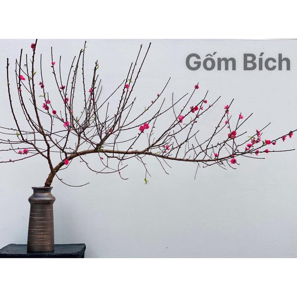 Bình Hoa Cắm Đào Huyền Men Mộc Lọ Hoa Cao Trên 40cm Gốm Sứ Bát Tràng - Gốm Bích