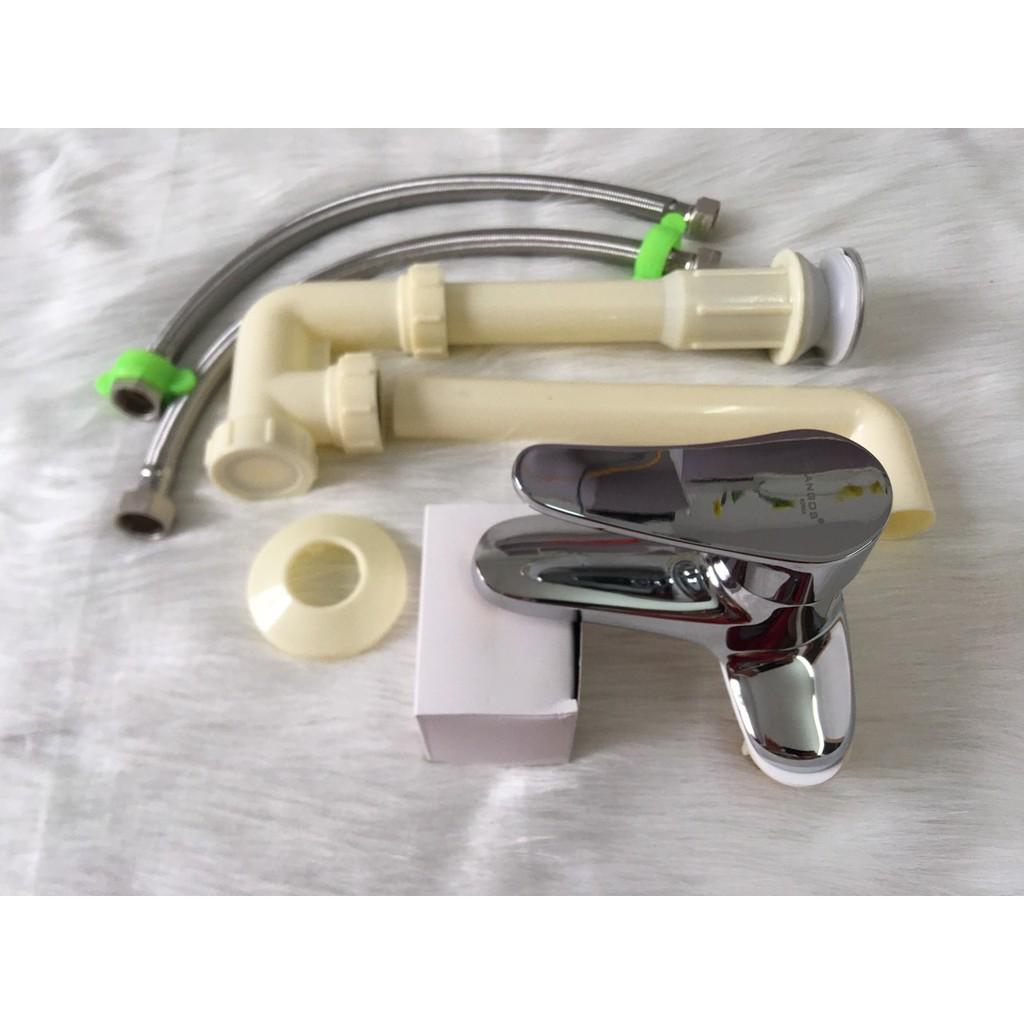Bộ vòi chậu rửa mặt đồng cao cấp Rangos RG-02V
