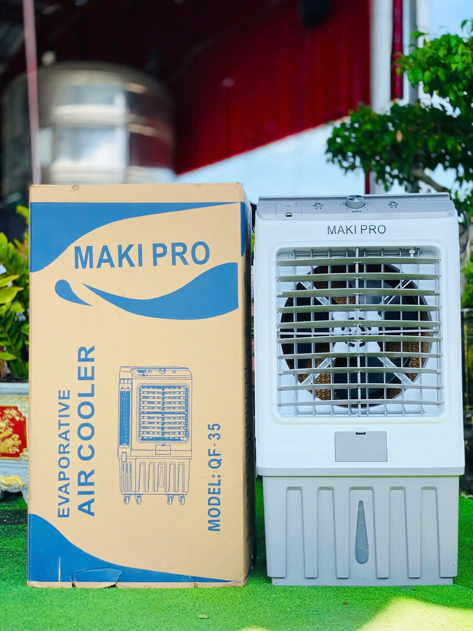 Quạt Hơi Nước MAKI PRO QF35 Dung Tích 40 Lít Công suất 130W 4 Bánh Xe Di Chuyển Diện Tích Làm Mát Đến 40m2 hàng nhập khẩu