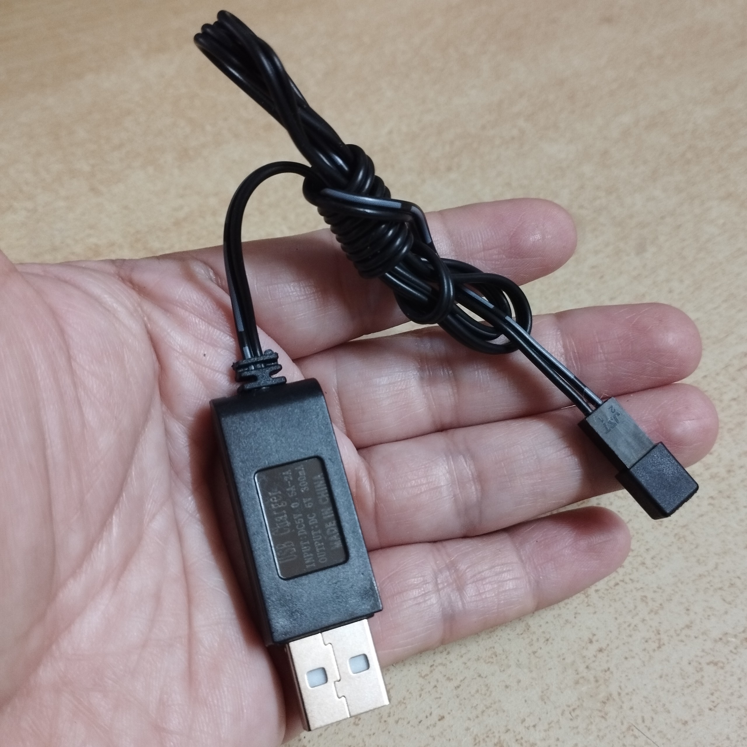 Dây cáp sạc pin 6V dung lượng 300mA chân cắm JST có thể sạc pin 4.8V