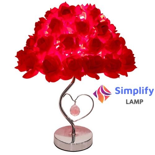 Đèn để bàn phòng ngủ USB cao cấp hình bó hoa hồng, làm quà tặng, trang trí phòng cưới cực đẹp