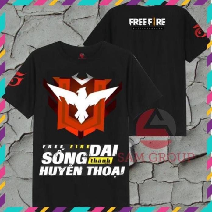 HÓT- SALE SỐC- Áo thun Free Fire màu đen FF / có size cho trẻ em