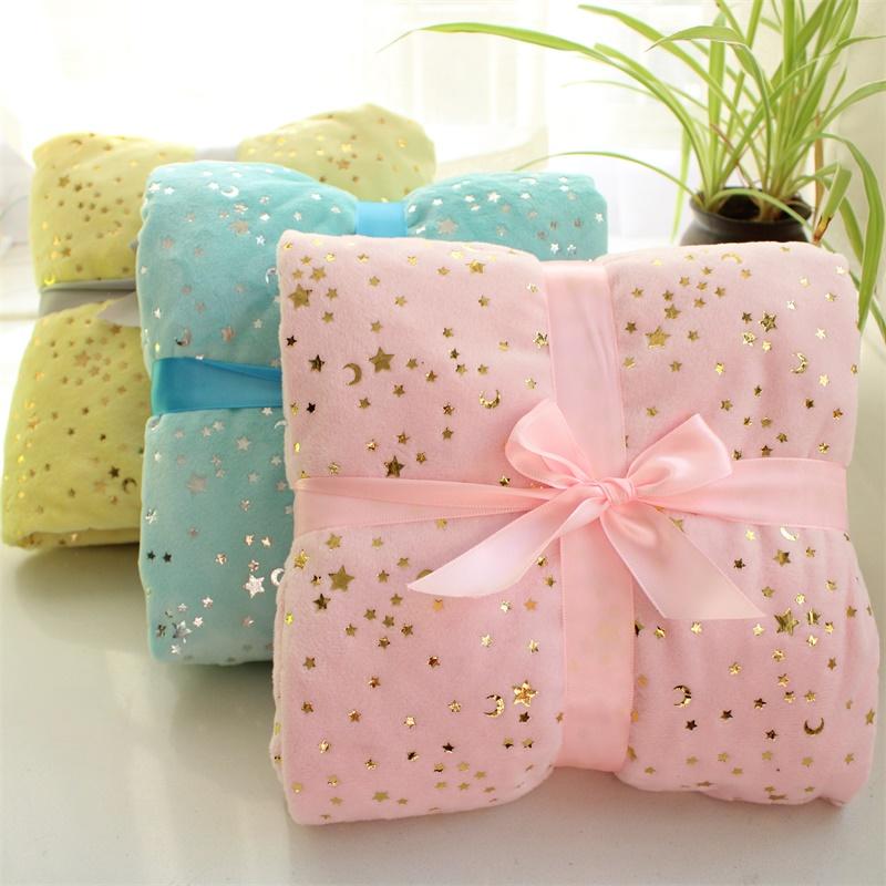 2 Lớp Lấp Lánh Ngôi Sao Vàng Bộ Chăn Ra Gối, Đáng Yêu Sáng Xanh Dương Hồng Đầy Sao Cho Bé Chần Gòn, trẻ Em Cổ Tích Nôi Bộ Drap Giường, Trẻ Em Quà Tặng