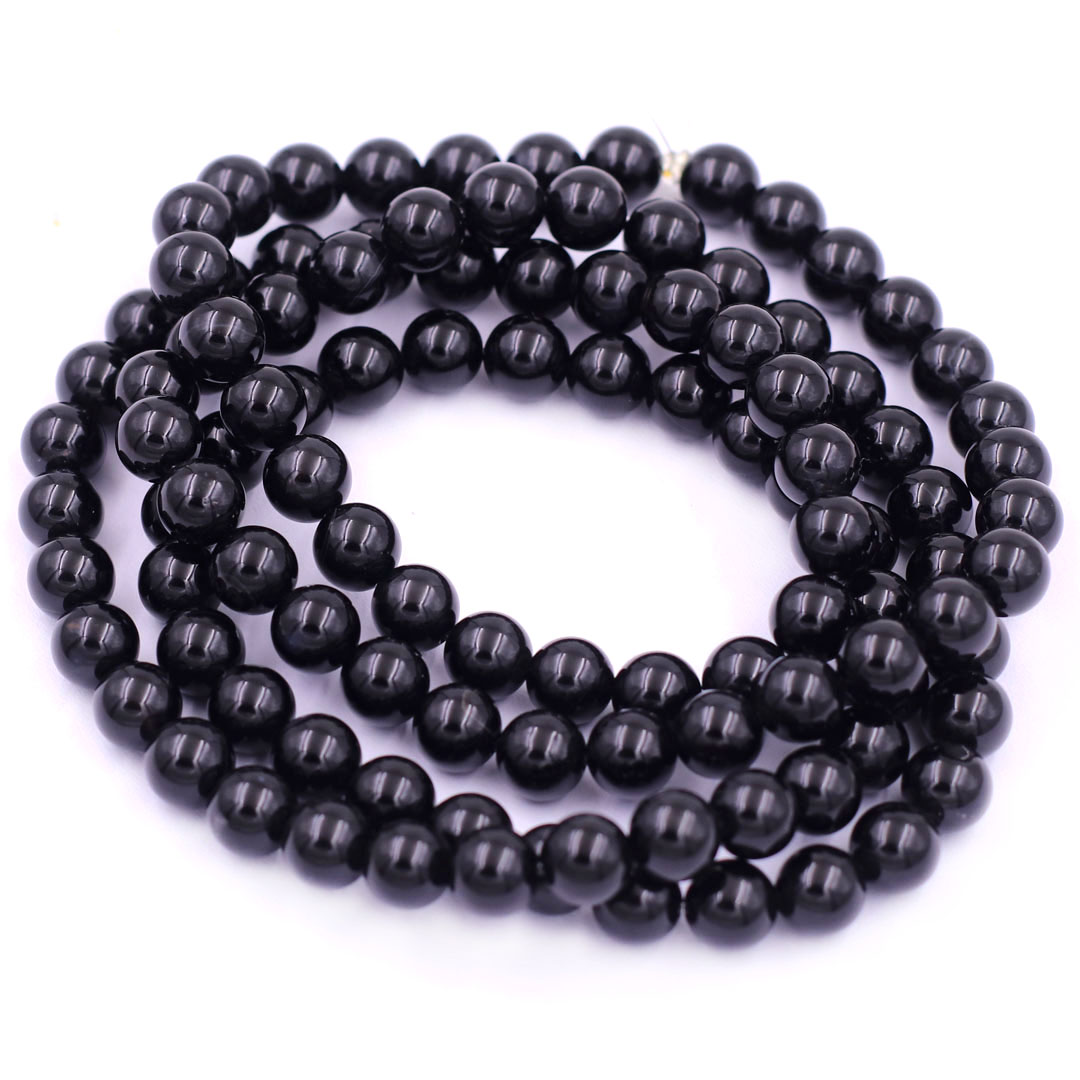 Vòng chuỗi 108 hạt Đá Thạch Anh đen - Tràng chuỗi Phong thủy size 6mm, 8mm - Hợp mệnh Thủy, mệnh Mộc