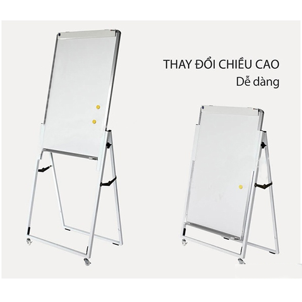 Bảng Flipchart Văn Phòng Viết Bút Lông Kích Thước 60x100cm – Điều Chỉnh Chiều Cao, Gấp Gọn, Bánh Xe Di Động