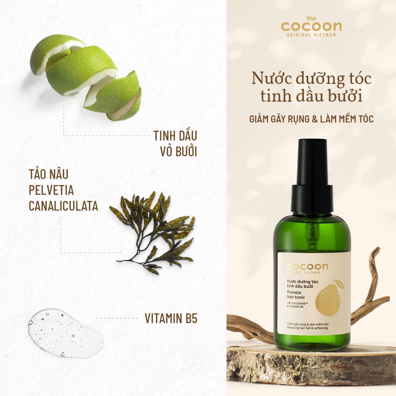 Combo 2 chai nước dưỡng tóc tinh dầu bưởi (Pomelo hair tonic) Cocoon (140ml x 2)