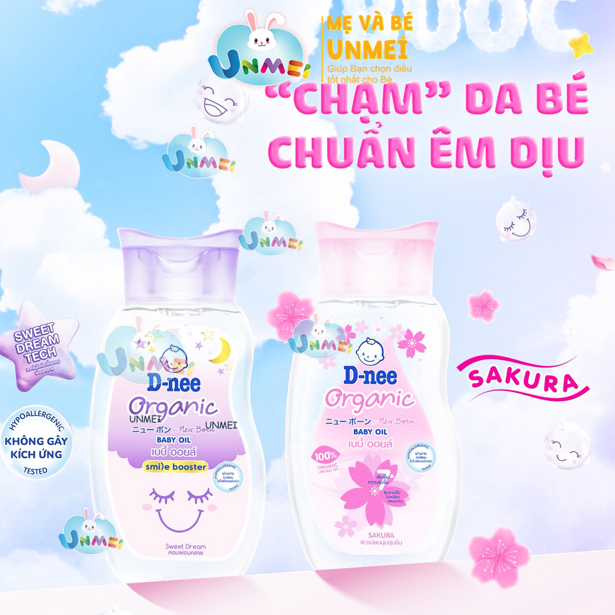 Dầu Dưỡng Da, Dầu Massage Em Bé D-nee Organic Baby Oil 200ml An Toàn Cho Bé, Dnee Đại Thịnh Tại Unmei