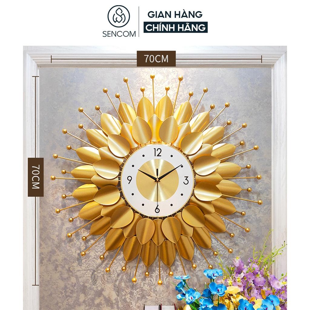 Đồng hồ treo tường nghệ thuật SENCOM thiết kế phong cách Bắc Âu decor trang trí nhà cửa mã 508- Hàng chính hãng