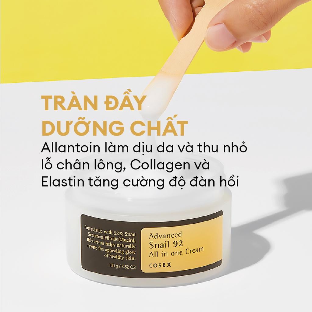 Kem Dưỡng Ẩm Tái Tạo và Phục Hồi Da (92% Ốc Sên) COSRX Advanced Snail 92 All in one Cream 100g