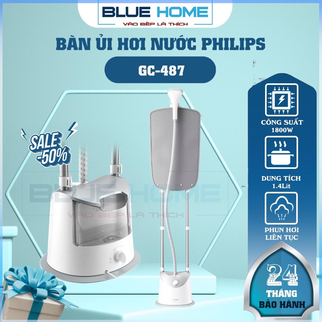 Bàn Ủi Hơi Nước Đứng PHILIPS GC487, 1800W - 1.4Lit, Phun Hơi Liên Tục, Hàng Chính Hãng