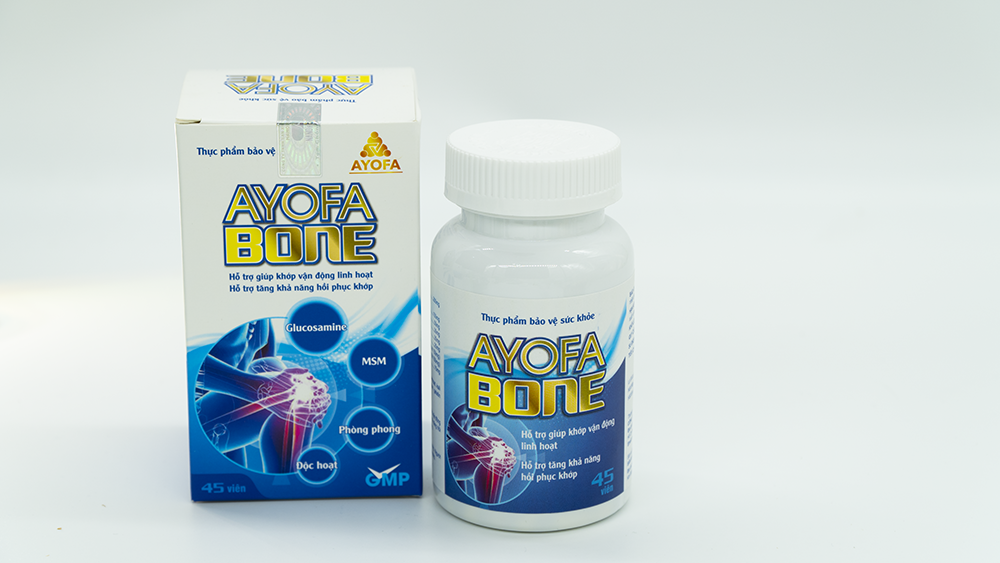 Viên uống hỗ trợ bảo vệ xương khớp, tái tạo sụn Ayofa Bone 45 viên/ Hộp