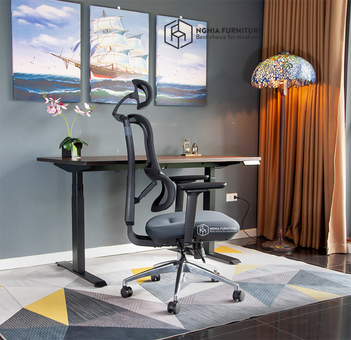 Ghế công thái học Nghia furniture LUMBAR - Ghế xoay văn phòng làm việc nhiều tính năng khủng