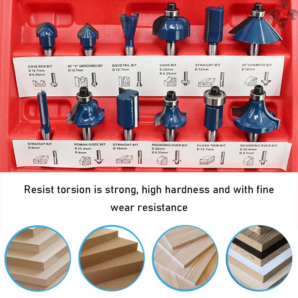 Set 15 Mũi Phay Gỗ 1 / 4 Inch Chuyên Dụng Cho Thợ Mộc