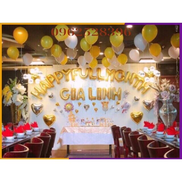 Bộ Bóng Chữ ️ Happy Fullmonth ️ nhiều mầu
