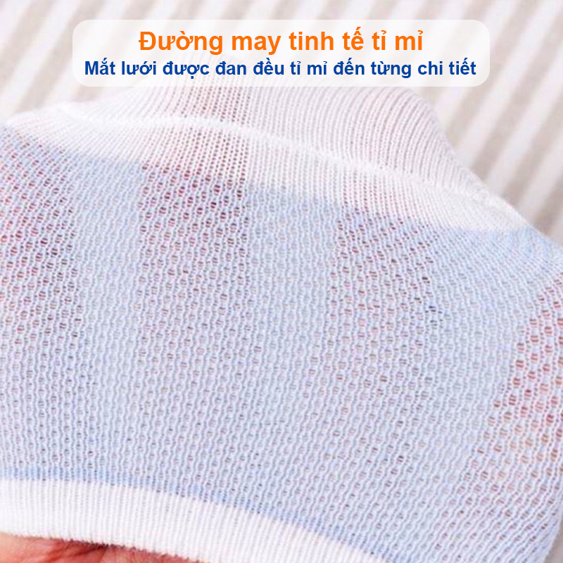 Tất cho bé gái và bé trai hình thú Baby-S, Set 5 đôi tất lưới cho bé 0-2 tuổi chất cotton co giãn – ST002