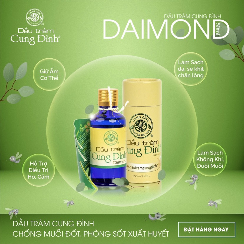 Dầu tràm Cung Đình Diamond 50ml | Dầu tràm Huế 100% nguyên chất