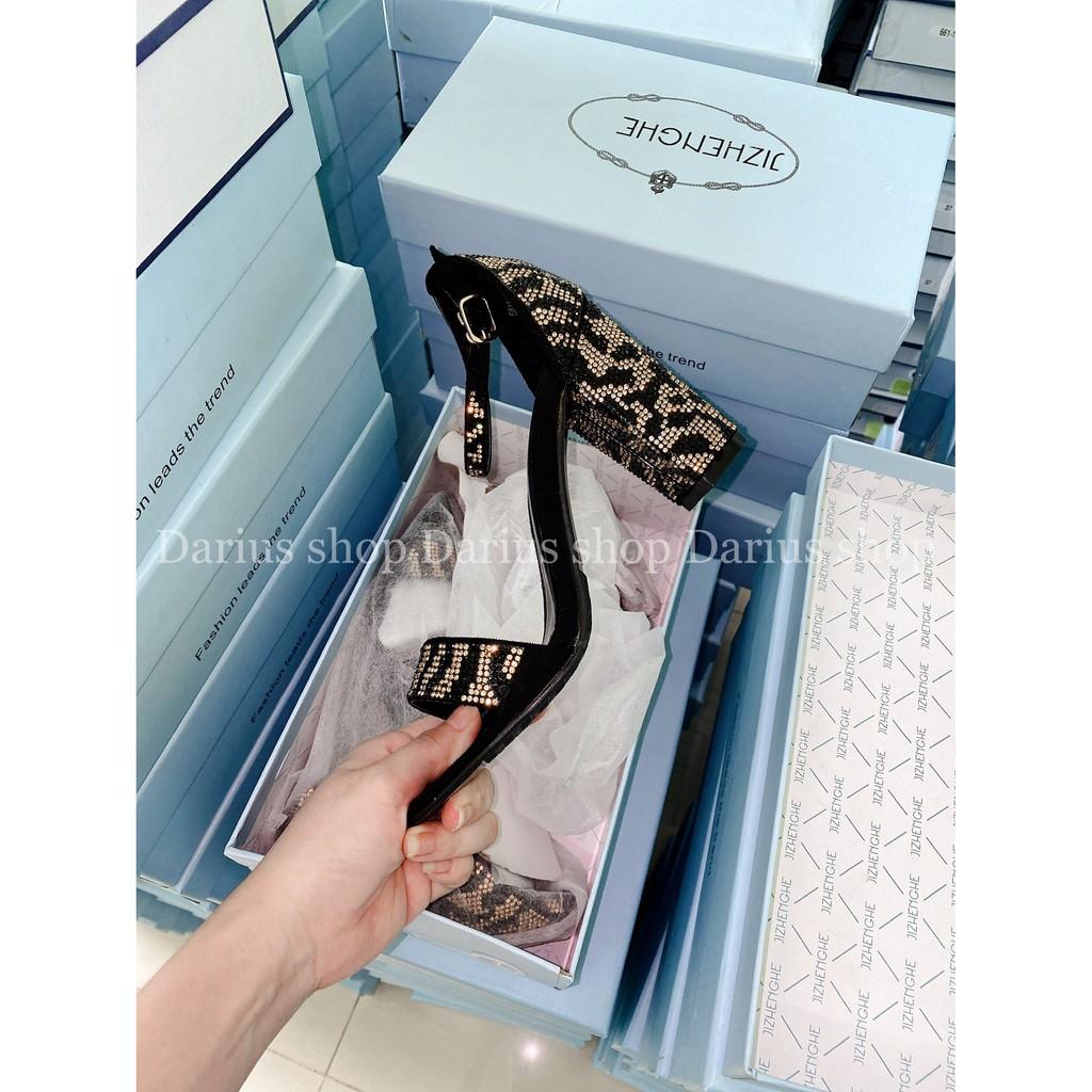 Giày SANDAL quai ngang bít gót hàng QC FULLBOX - 6818816