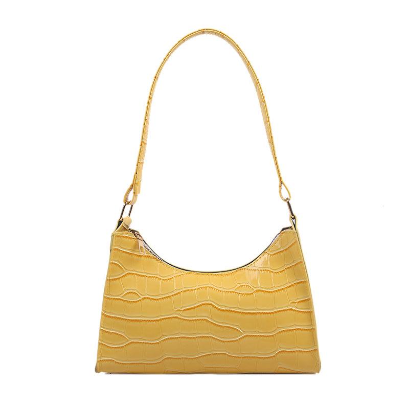 Sát Nách Túi Xách Tây Túi Xách Tay Phong Cách Mới Phổ Biến Phong Cách Thời Trang Retro Túi Đeo Vai Màu Mềm Túi Baguette Vân