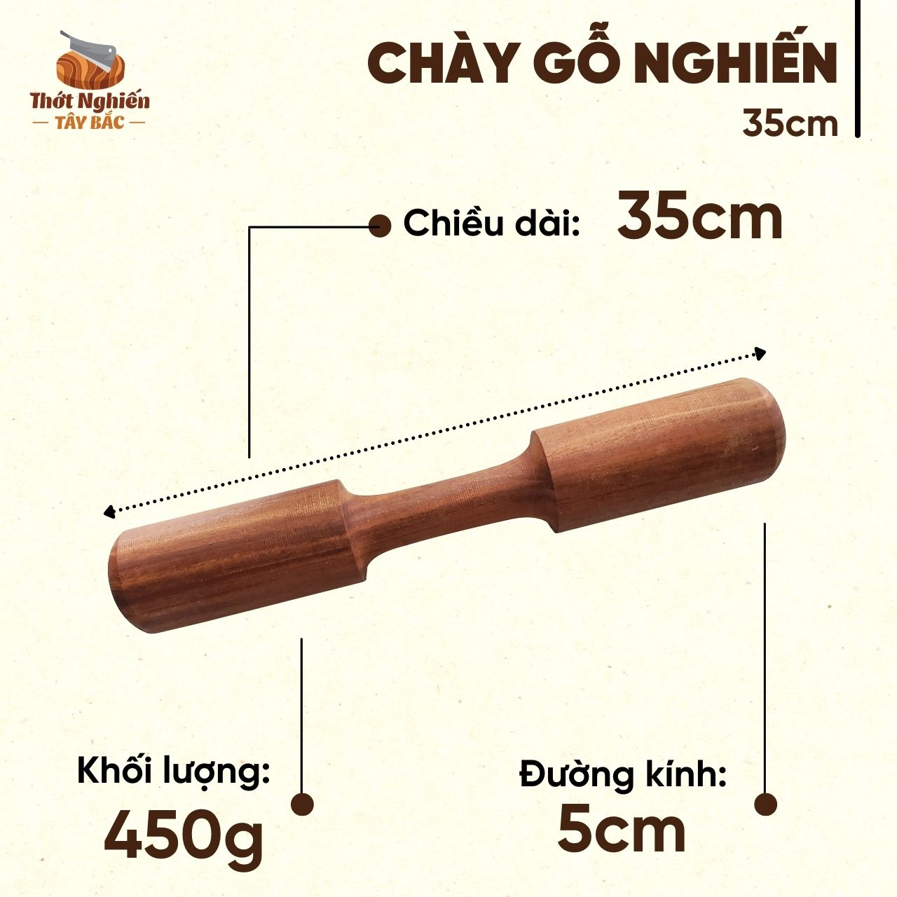 Chày Gỗ Nghiến Giã Tôm, Cua