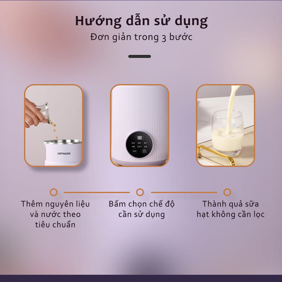 Máy Nấu Sữa Hạt, Máy Làm Sữa Hạt Mini Dành Cho Gia Đình, Đa Chức Năng, Nấu Cháo, Sinh Tố, Giao Màu Ngẫu Nhiên - Hàng Nhập Khẩu