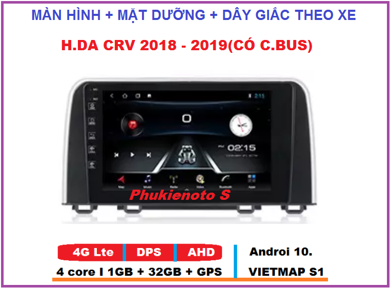 Màn hình dvd android cho xe H..DA CR.V 2018-2019 , đầu dvd oto lắp sim 4G-phát wifi,kết nối wifi ram1G-rom32G, nghe đài , xem phim trực tiếp, xem camera, chỉ đường vietmap.Bộ màn hình cho xe CRV