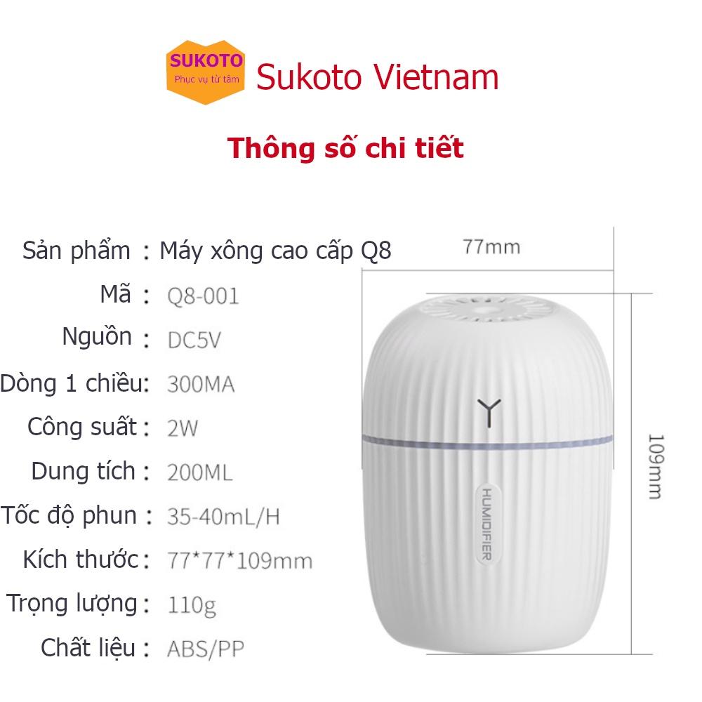 Đèn xông tinh dầu phun sương cao cấp Q8 - Máy khuếch tán mini phòng ngủ, xe ô tô