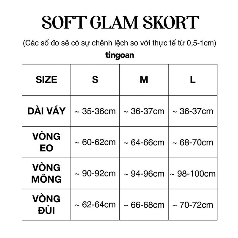 Quần váy cạp cao vạt chéo 3 cúc đen tingoan SOFT GLAM SKORT /BL