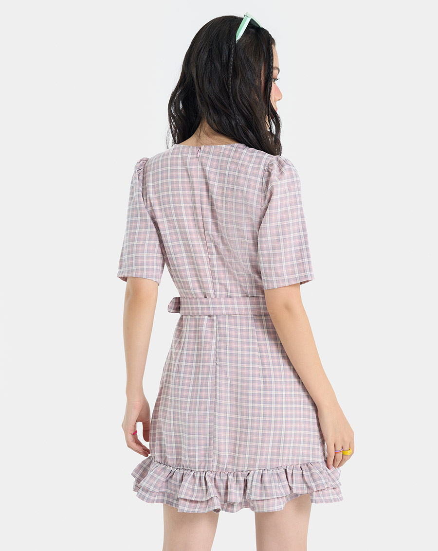 Đầm Ngắn Nữ Thời Trang JUNO Đắp Vạt Bèo JNDLU049