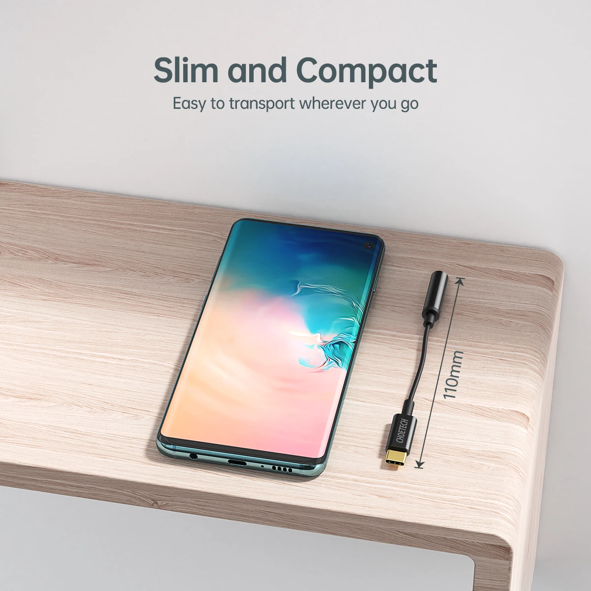 Đầu chuyển adapter Type-C sang jack tai nghe Audio 3.5mm hiệu CHOETECH AUX003 hỗ trợ Macbook Pro, iPad Pro, samsung, huawei, google pixel trang bị chip điều khiển thông minh, chuẩn âm thanh Hifi - hàng chính hãng