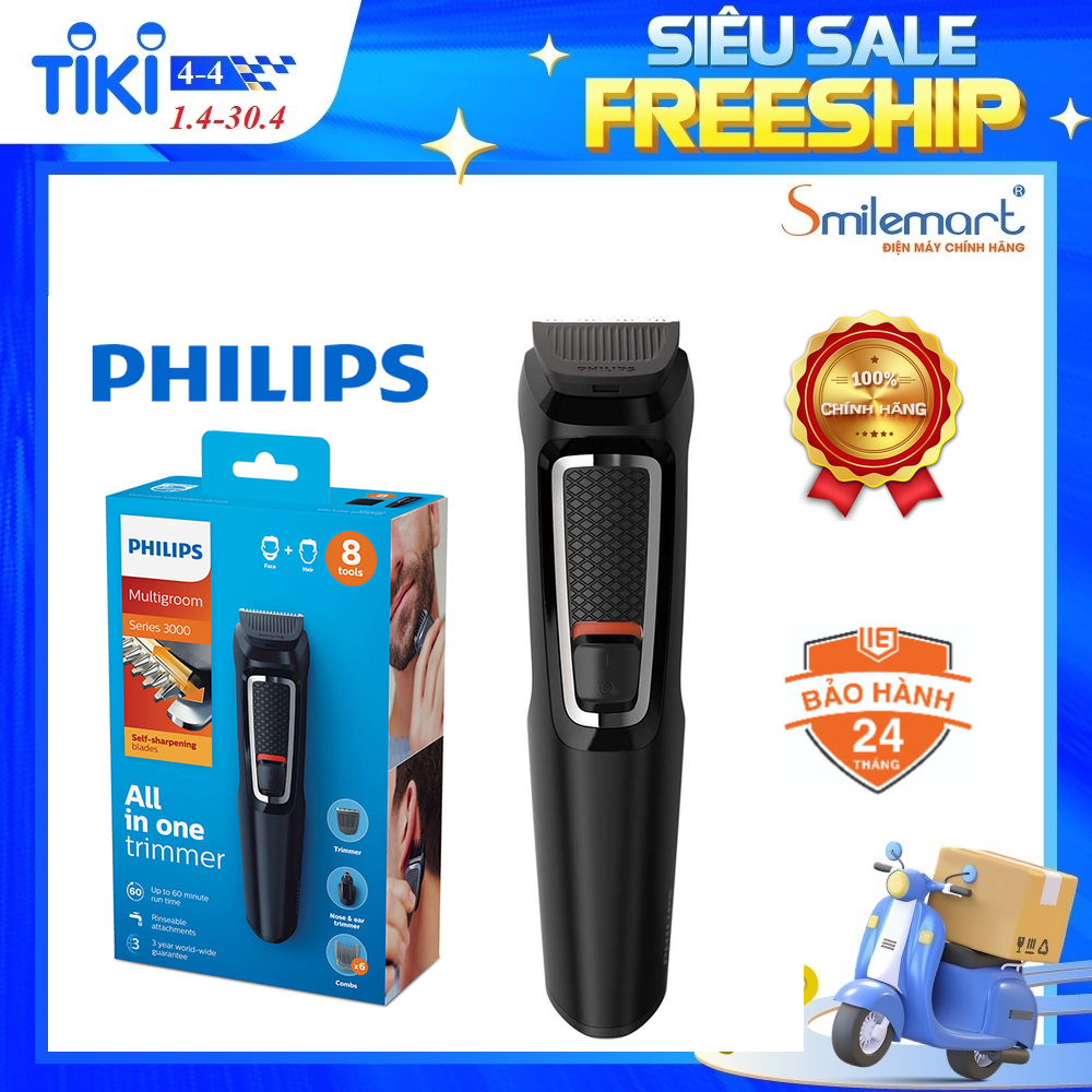 Máy cạo tỉa râu đa năng 8 trong 1 Philips MG3730/15 - Hàng chính hãng