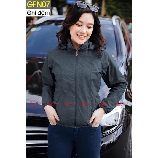 Áo gió nữ CARDINA 2 lớp chất gió trơn cao cấp chống nước cản gió cản bụi chống nắng nhẹ