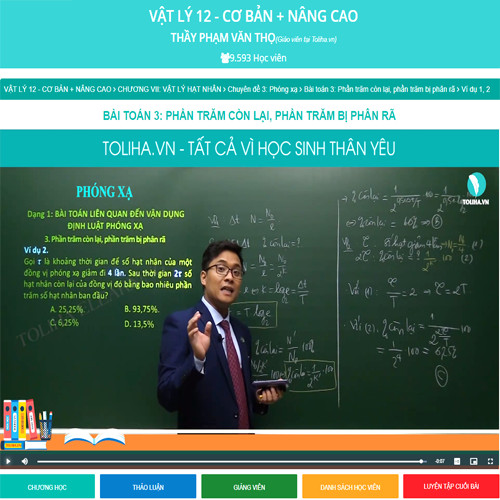 Khóa học VẬT LÍ 12 - CƠ BẢN + NÂNG CAO thầy Phạm Văn Thọ - 09 tháng