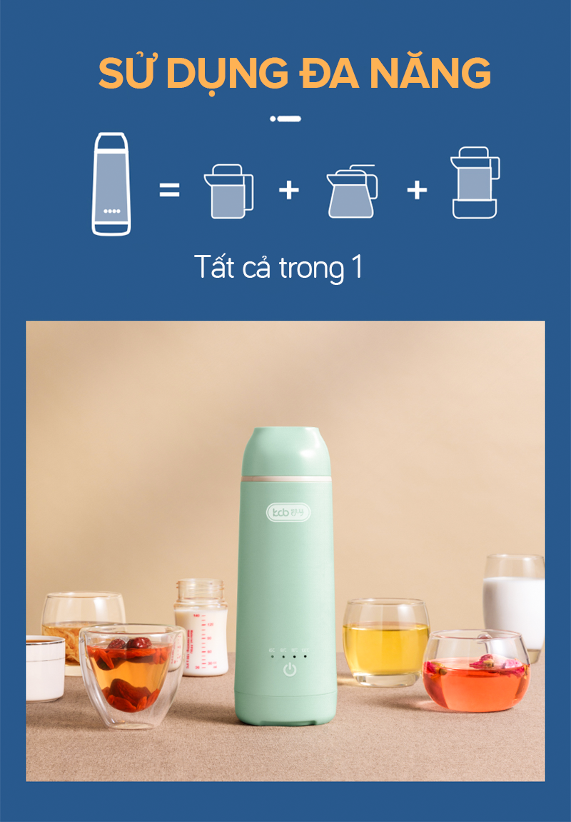 Bình Đun Nước Di Động Công Suất 300W, Dung Tích 300ML Tiện Lợi, Nhỏ Gọn, Dễ Mang Đi, Giữ Nhiệt Lâu