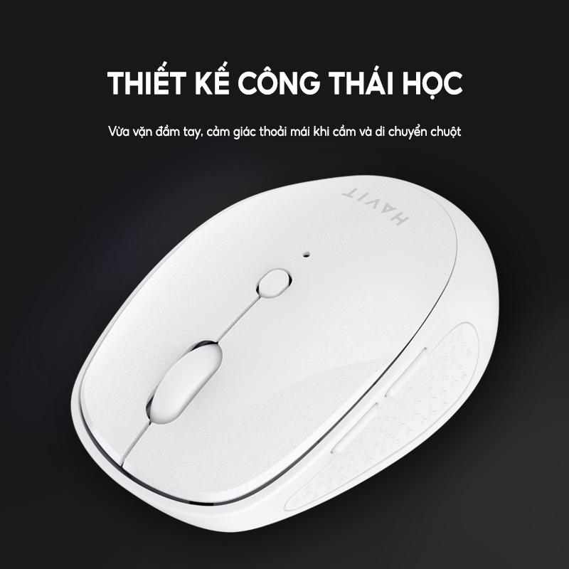 Chuột Không Dây HAVIT MS76, Thiết Kế Công Thái Học, 3 DPI+ 6 Nút Chỉnh, Tuổi Thọ 3Tr Lần Nhấn - Hàng Chính Hãng