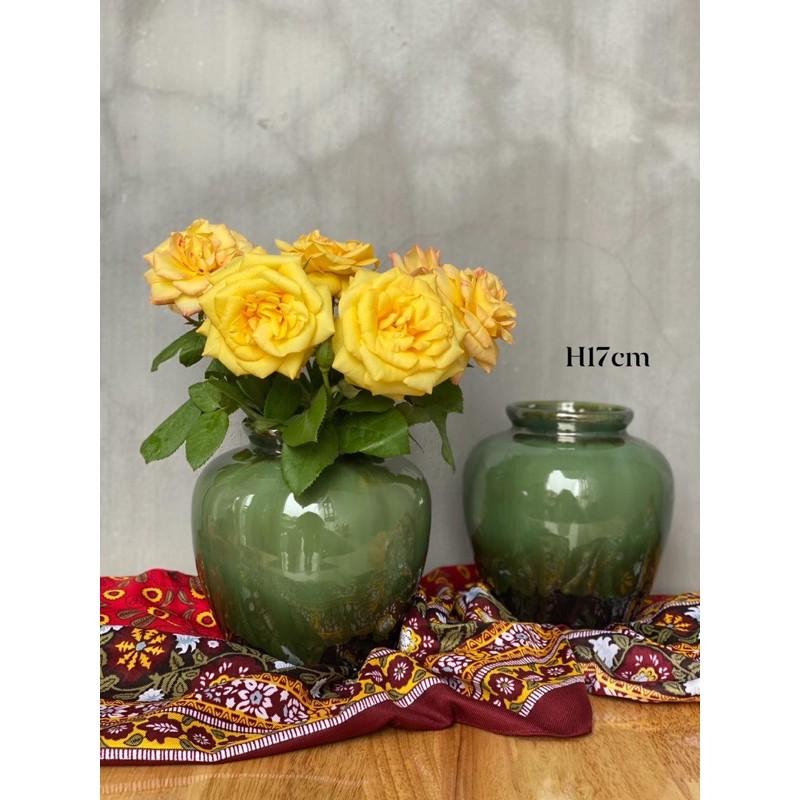 Bình cắm hoa, men chảy- hỏa biến. Gốm sứ Bát Tràng