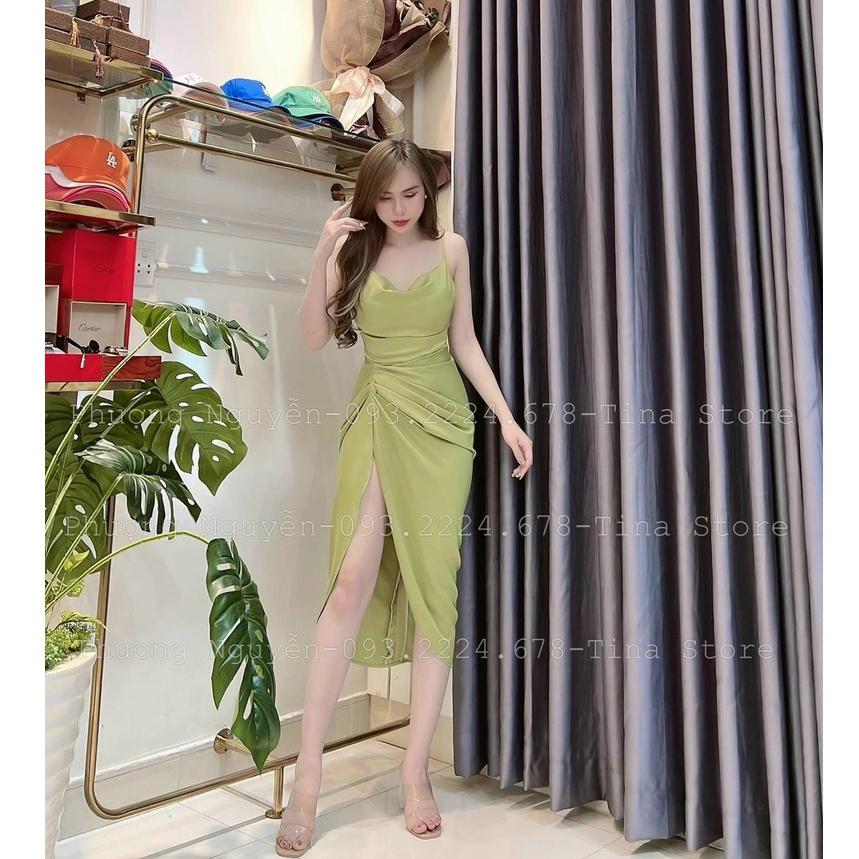 Đầm body dự tiệc 2s cổ đỗ xếp ly phom chuẩn đẹp