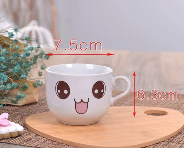 4 Cốc Trà Gốm Sứ Ngộ Nghĩnh + Tặng Hộp 7 Món Dụng cụ Cắt MónG