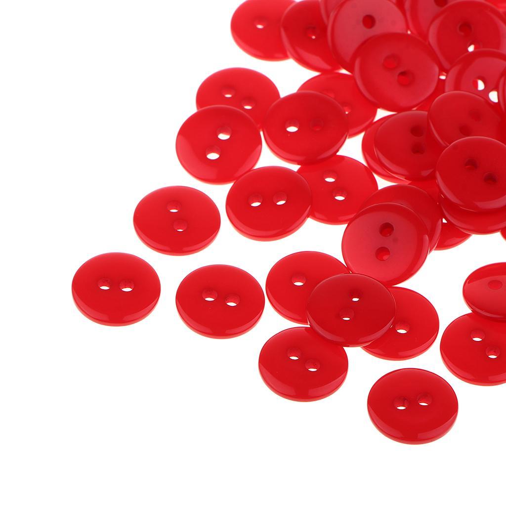 2-5pack 100 Candy Color 2-Holes Round Resin Button For Sewing Craft Scrapbook