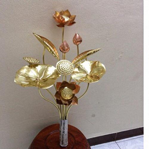 2 bó hoa sen đồng vàng pha đồng đỏ 10 bông