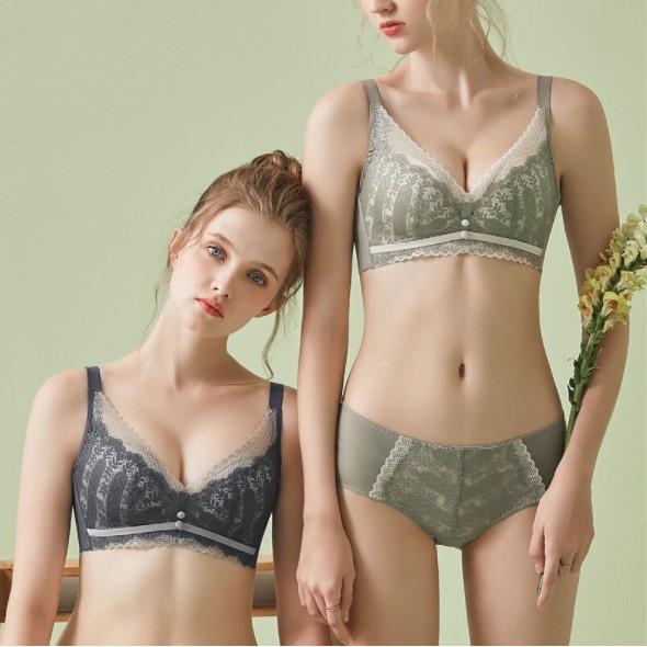 Bộ Đồ Lót Nữ Sexy Nâng Ngực Không Gọng - Bikini Không Gọng Phối Ren Cao Cấp