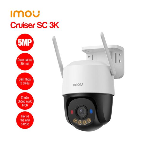 Camera Wifi iMOU Cruiser SC 3K 5MP (IPC-K7FP-5H0WE) Phát hiện dáng người, ban đêm có màu, ghi hình kèm ghi âm - hàng chính hãng
