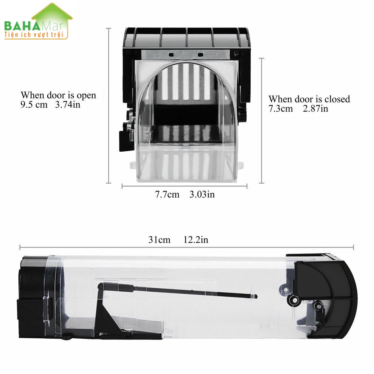 BẪY CHUỘT THÔNG MINH NHÂN ĐẠO TỰ ĐỘNG KHÓA "BAHAMAR" dụ chuột vào và khóa lại để chuột không thoát ra được và yếu dần