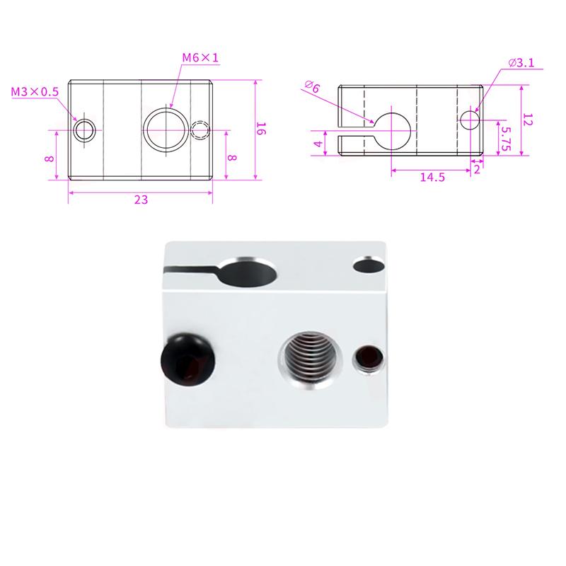 5 Chiếc V6 PT100 Làm Nóng Khối 3D Máy In Phần E3D PT100 V6 Nhiệt Khối Silicone Mút Bao Giữ Ấm bao Da Bảo Vệ Tất