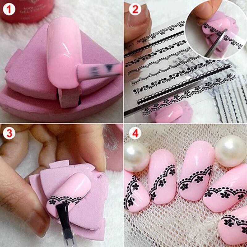 combo 10 tấm sticker dán trang trí móng nghệ thuật NAIL ART - 98