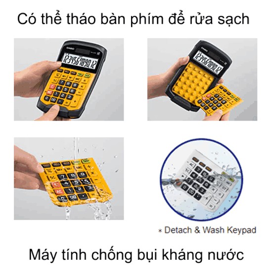 Máy tính Casio WD-320MT Kháng Nước Chống Bụi Cỡ To 12 số BH 7 năm 