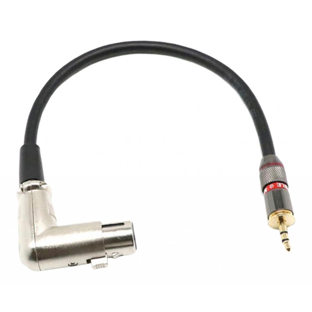XLR Right Angle Female To 3.5mm Male Plug Pro Mic Premium Audio Cable 1FT